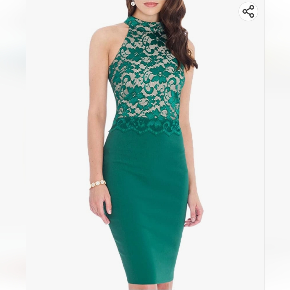 NWT-Elegant sleeveless lace floral midi dress